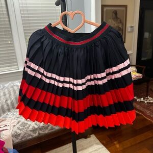 Jacadi Pleated Skater Skirt in Black, Red & Pink for Girls - Size: 6 years